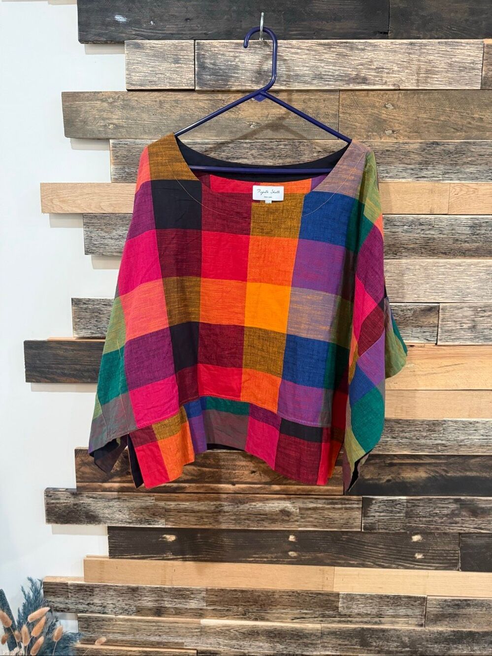 Rujuta Sheth Mira Top - Multi Chex boho lagenlook size 2XL/3XL - Picture 2 of 7